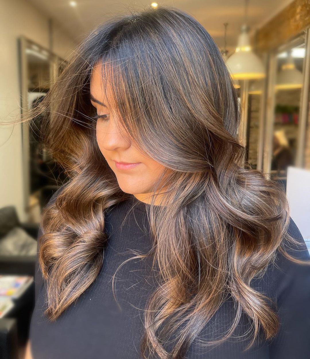 Icy Violet Ombre on Long Beachy Waves