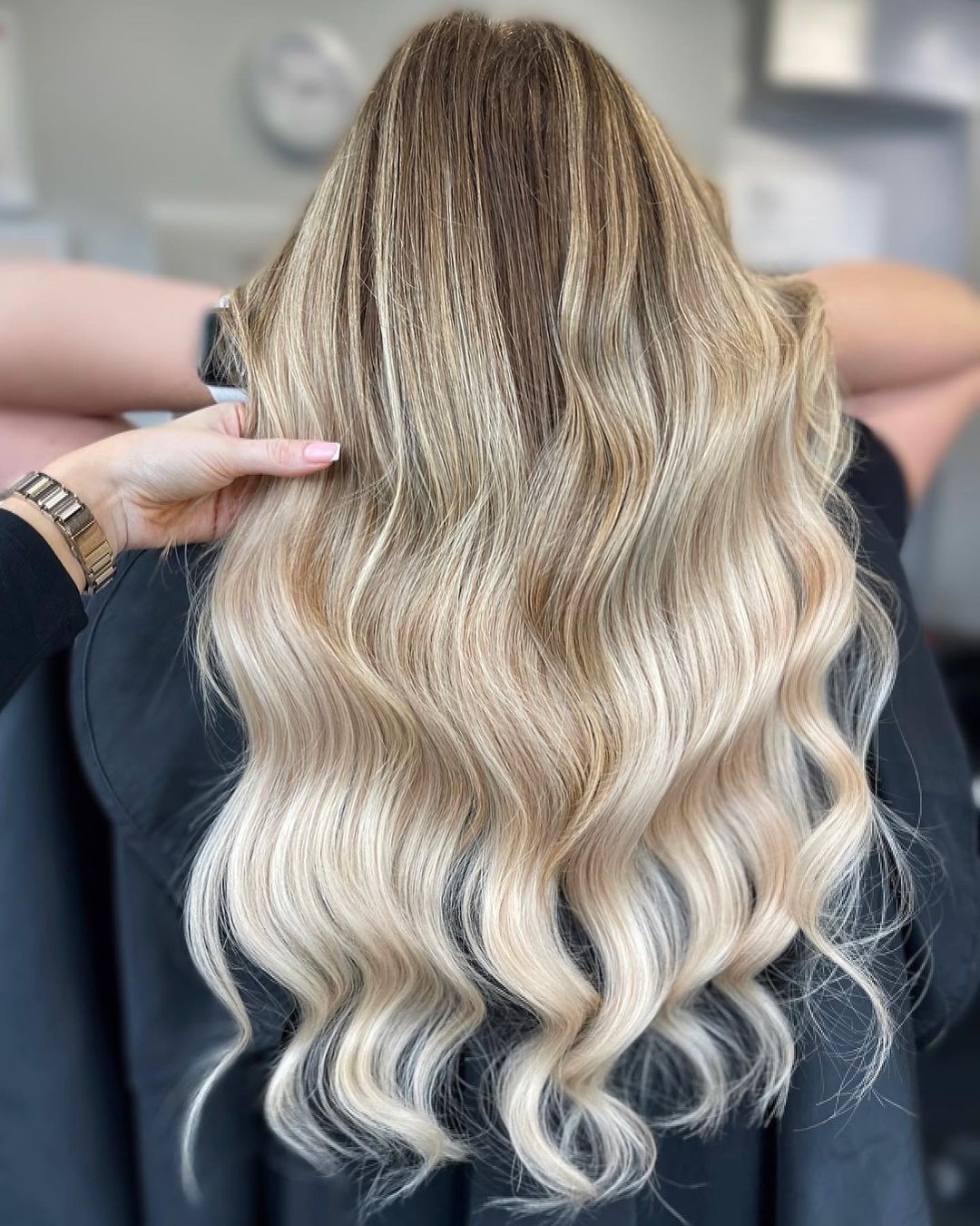 Long Elegant Curls with Blonde Ombre