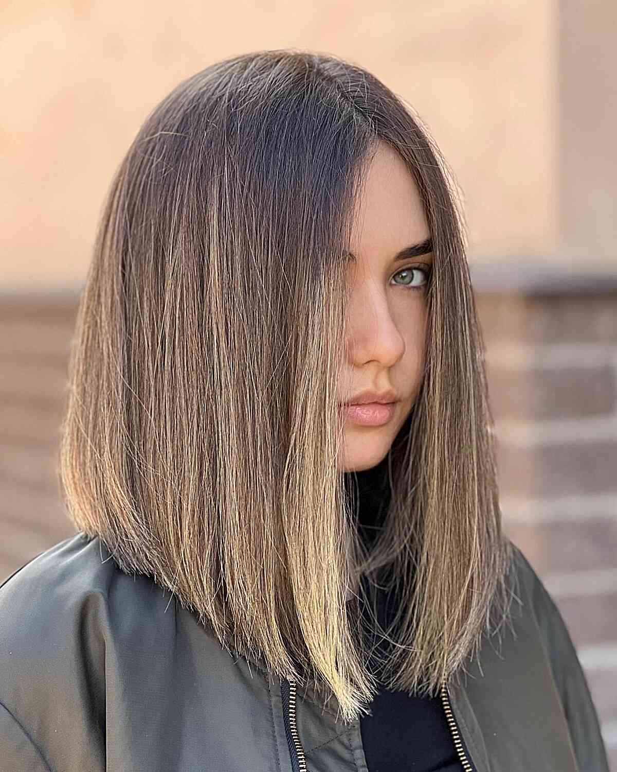 Face-Framing Inverted Angled Lob Haircut