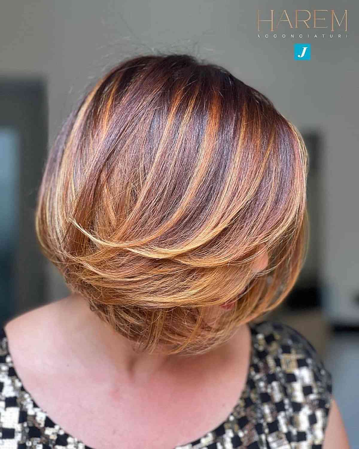 Short Light Brown Bob with Feathery Layers