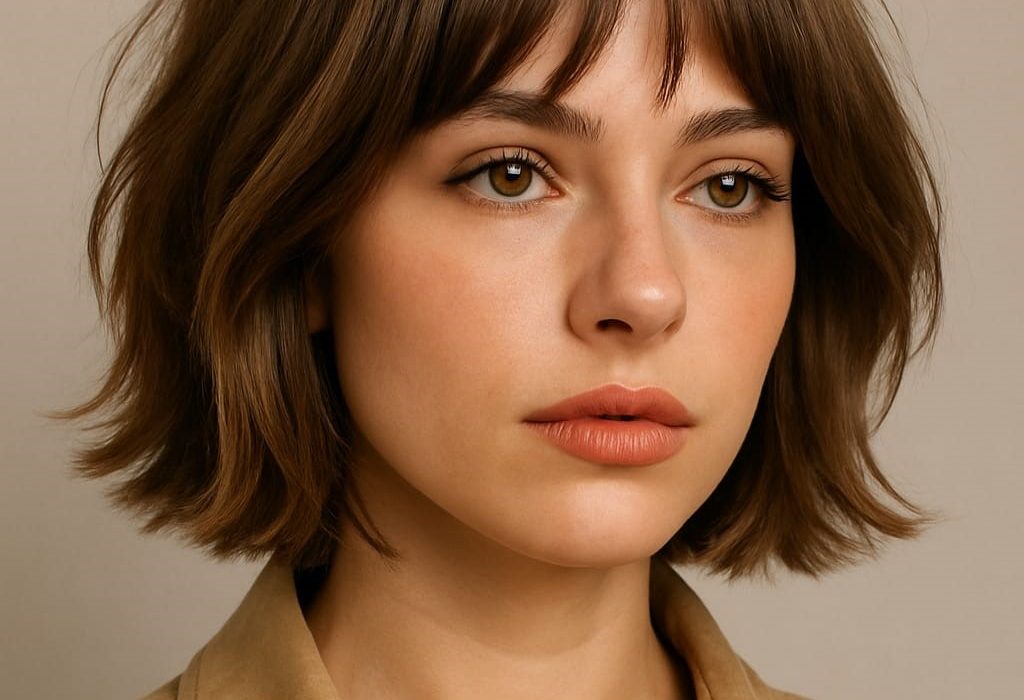 A girl with cowgirl bob hair