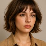 A girl with cowgirl bob hair