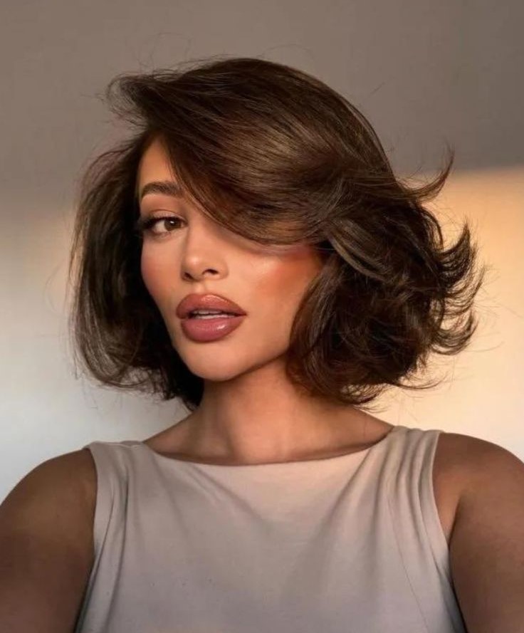 lady with a luxe bob haircut