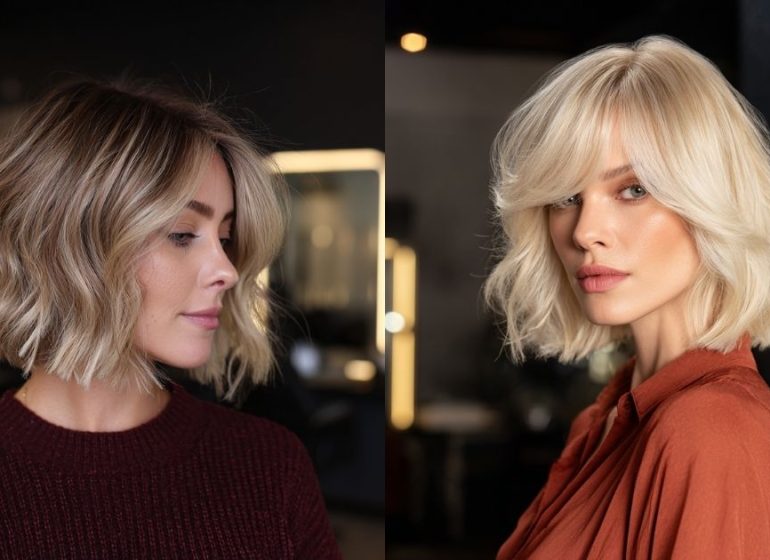 Two women in bob hairstyles