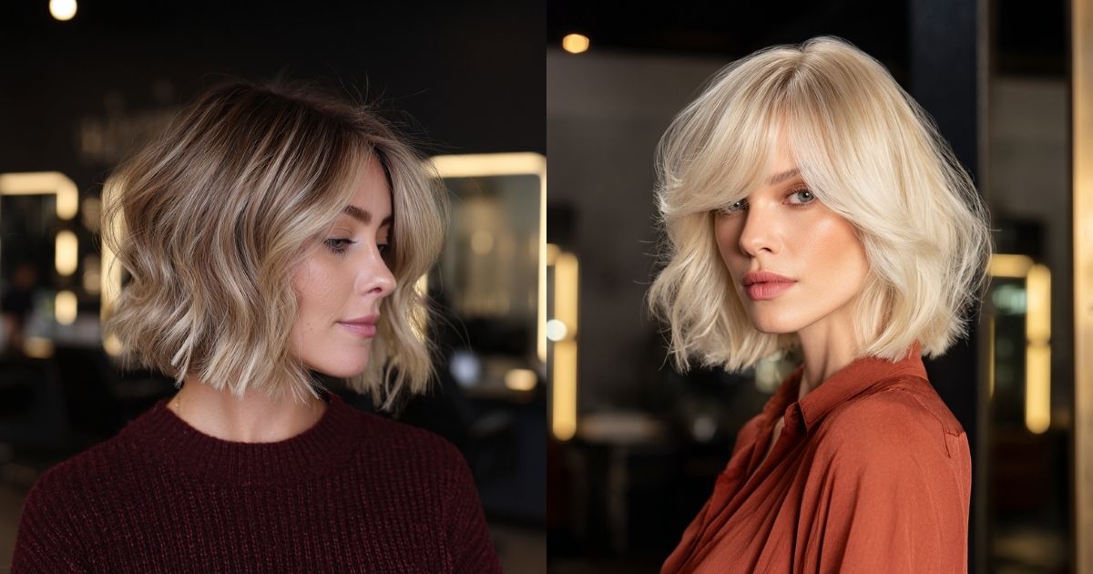 Two women in bob hairstyles